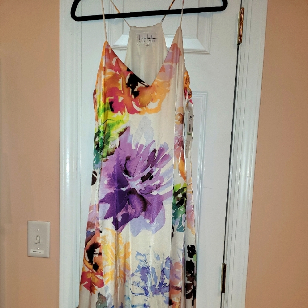 NEW Nicole Miller Watercolor Maxi Dress Size 8